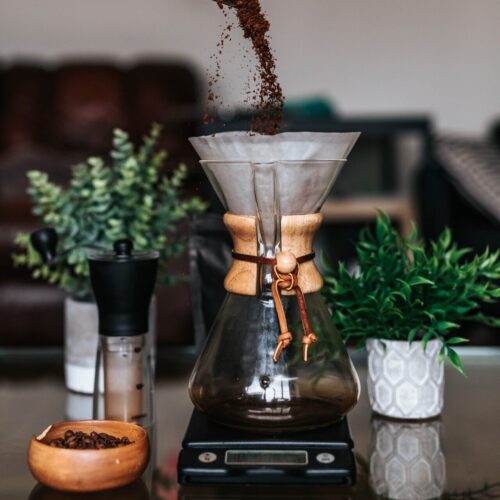 What's Pour Over Coffee? Our Favorite Brew In 5 Simple Steps 6 coffee pouring into filter of chemex