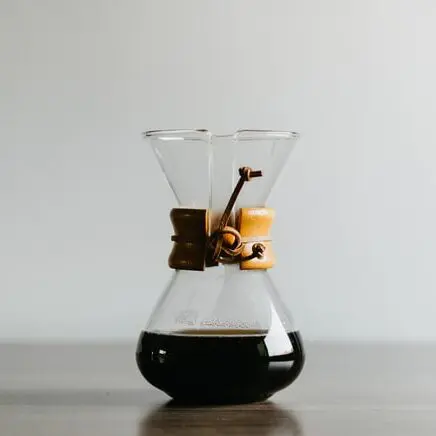 chemex with coffee white background, chemex ratio, brewing with a chemex