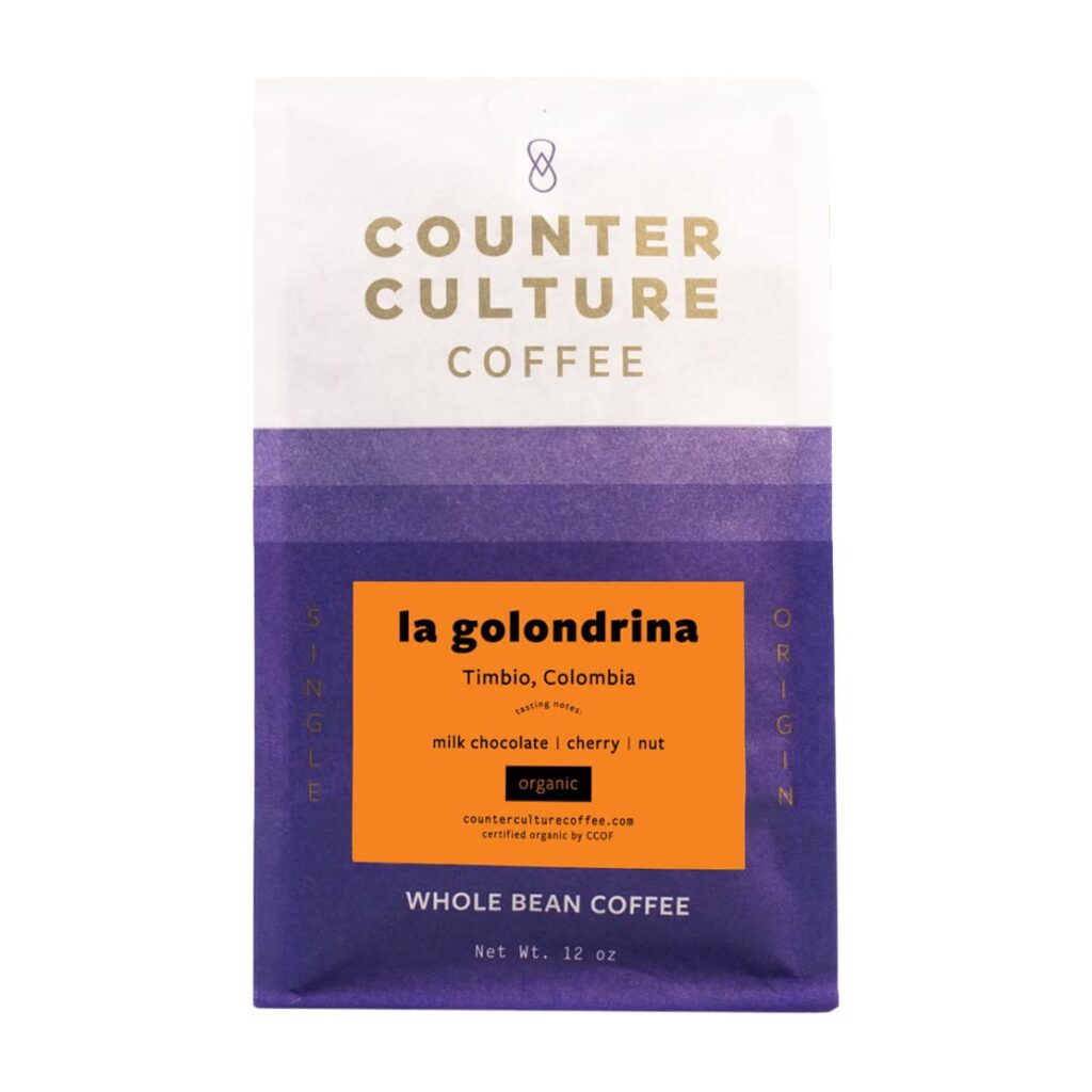 bag of counter culture la golondrina organic whole bean coffee